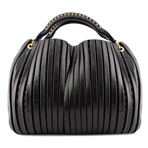 Miu Miu Leather Pleated Frame 